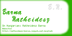 barna matheidesz business card